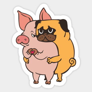 Friend Not Food Pug Sticker